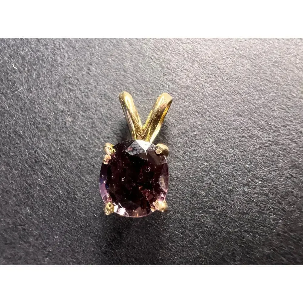 14k gold Violet purple spinel pendant